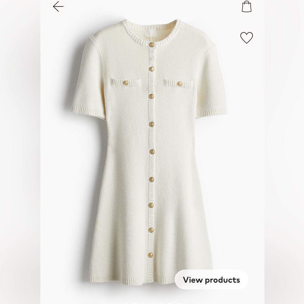 H&M Rib Knit Button Front Dress